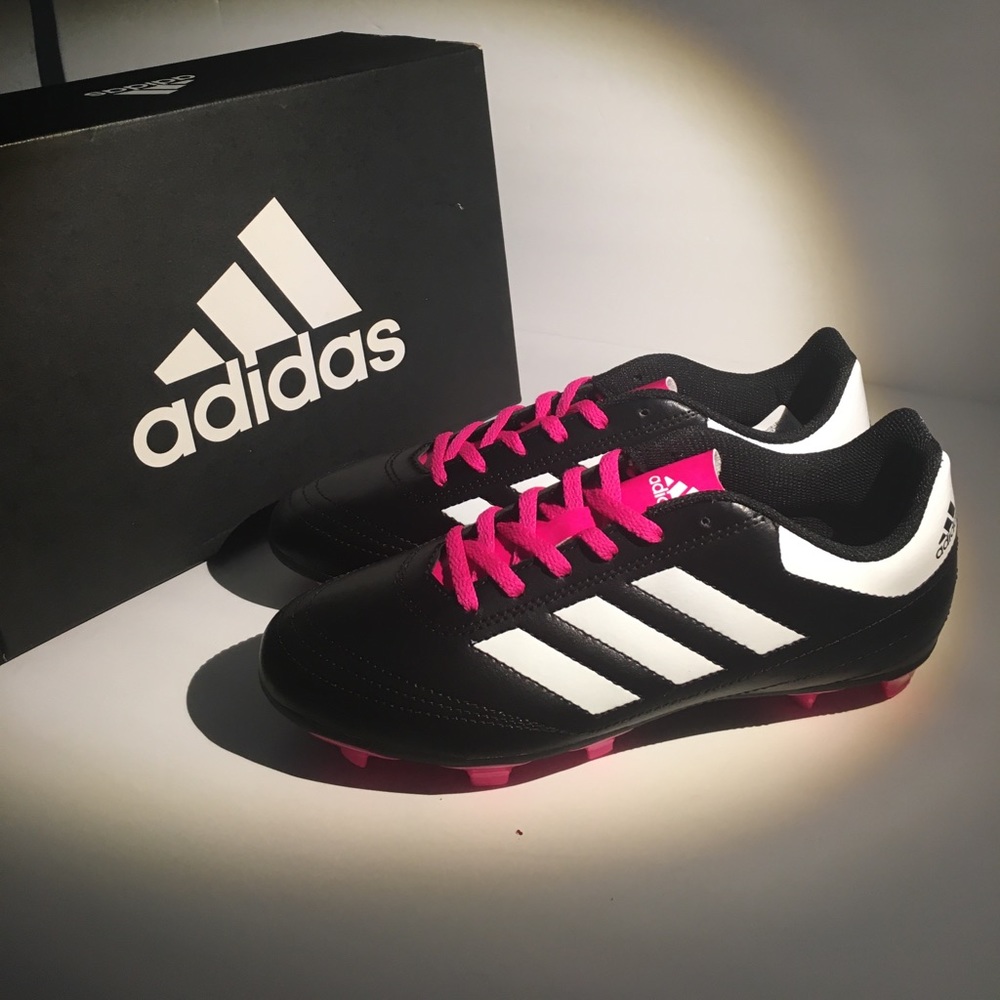 Adidas black and pink Goletto soccer cleats